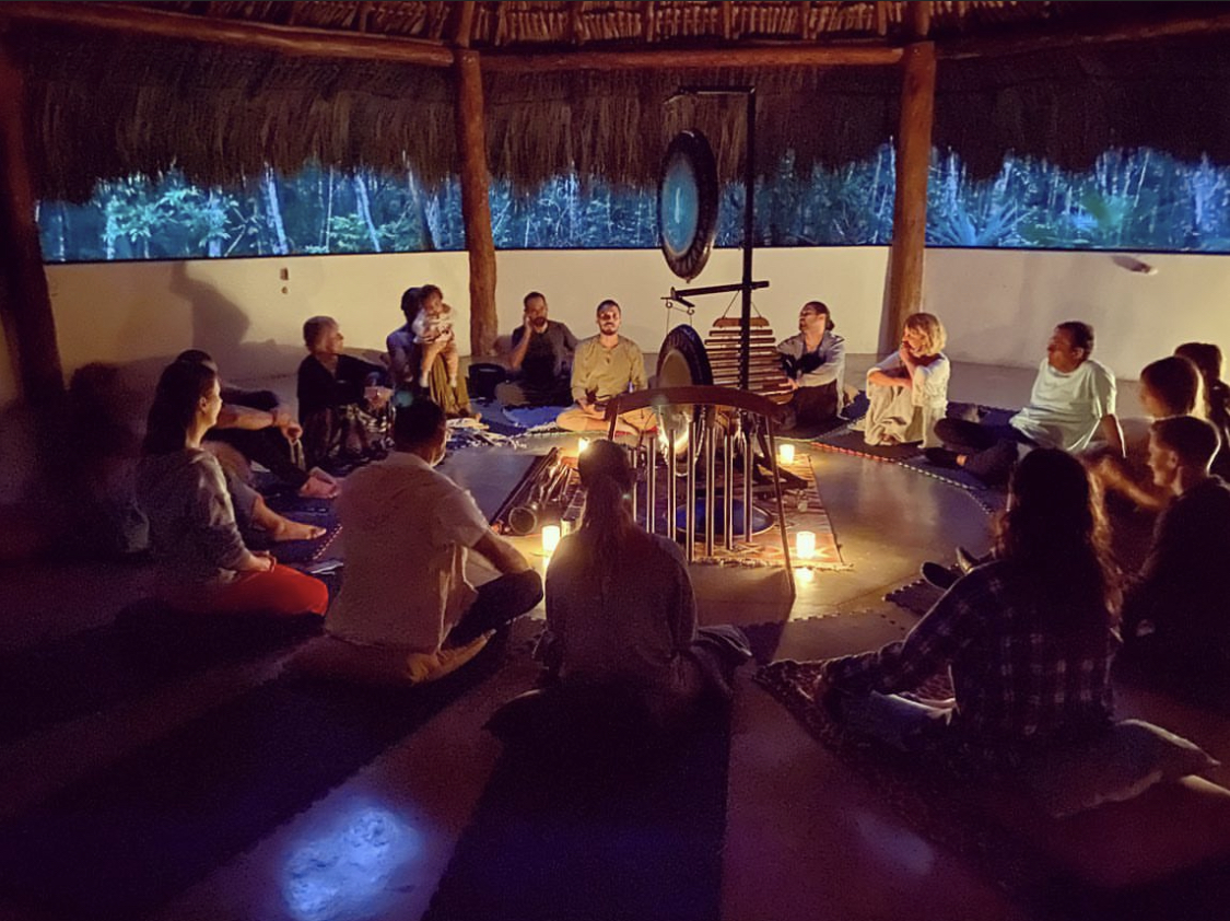 Sound bath ceremony at Casa Arkaana